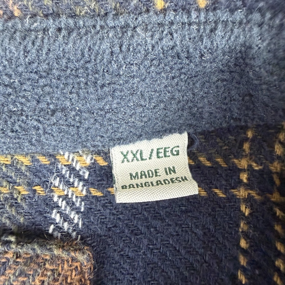 Orvis Flannel Shacket Shirt Mens XXL Blue/Brown Plaid‎ Heavyweight Button Up - Picture 10 of 15